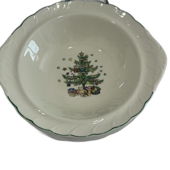 Vintage Nikko Serving Bowl Dish Happy Holidays - Picture 10 of 11